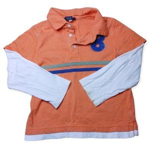 🍁 Orange and White Long Sleeve Polo🍁